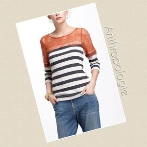 Anthropologie Lace & Lines Top